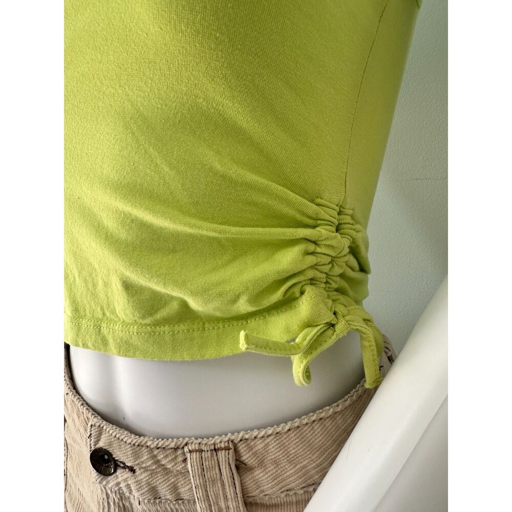 Vintage Y2k Lime Green Rhinestone Frog Baby Tee Tank Top size XS - Picture 3 of 6